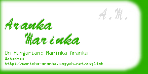 aranka marinka business card